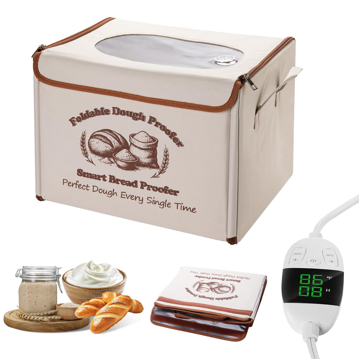 CrsaSwivo caja fermentación pan plegable para almacenamiento compacto.