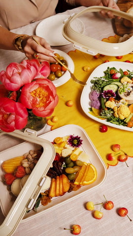 Crudités para almuerzos, fácil de transportar en bolso.
