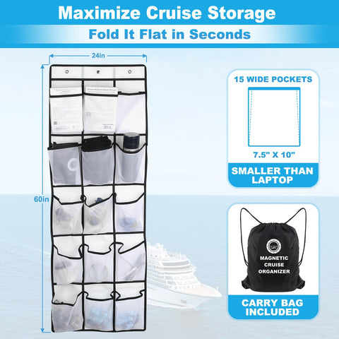 Bolsillos transparentes CruiSeaU para ver contenido de un vistazo.