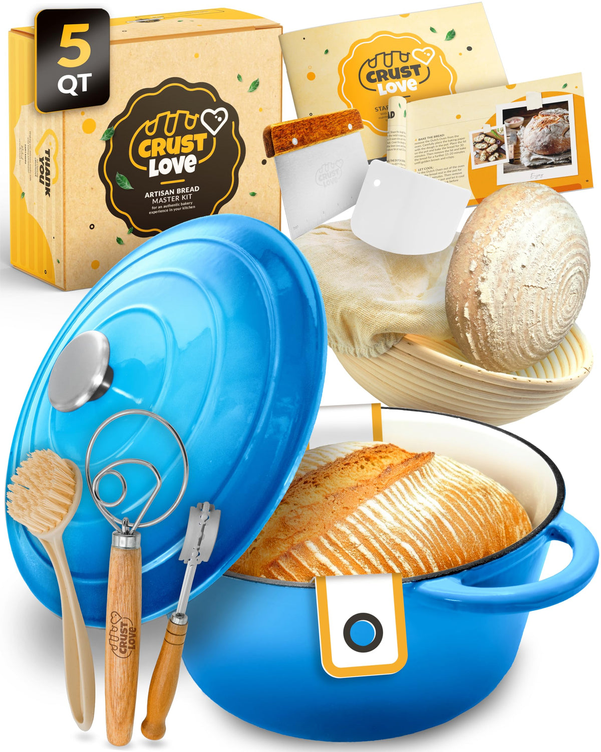 CRUSTLOVE cesta de fermentación para pan, favorece levado uniforme.