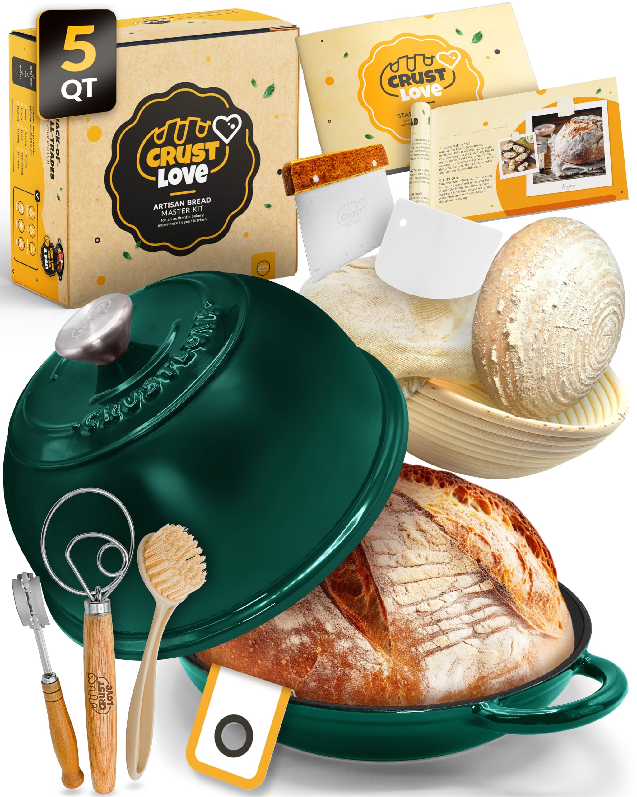 CRUSTLOVE Horno Holandés 5 cuartos con tapa: vista cercana para cocción uniforme del pan