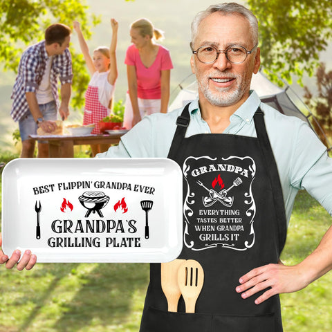 CryCarrot plato parrilla 16x9 abuelo, superficie amplia para porciones generosas.