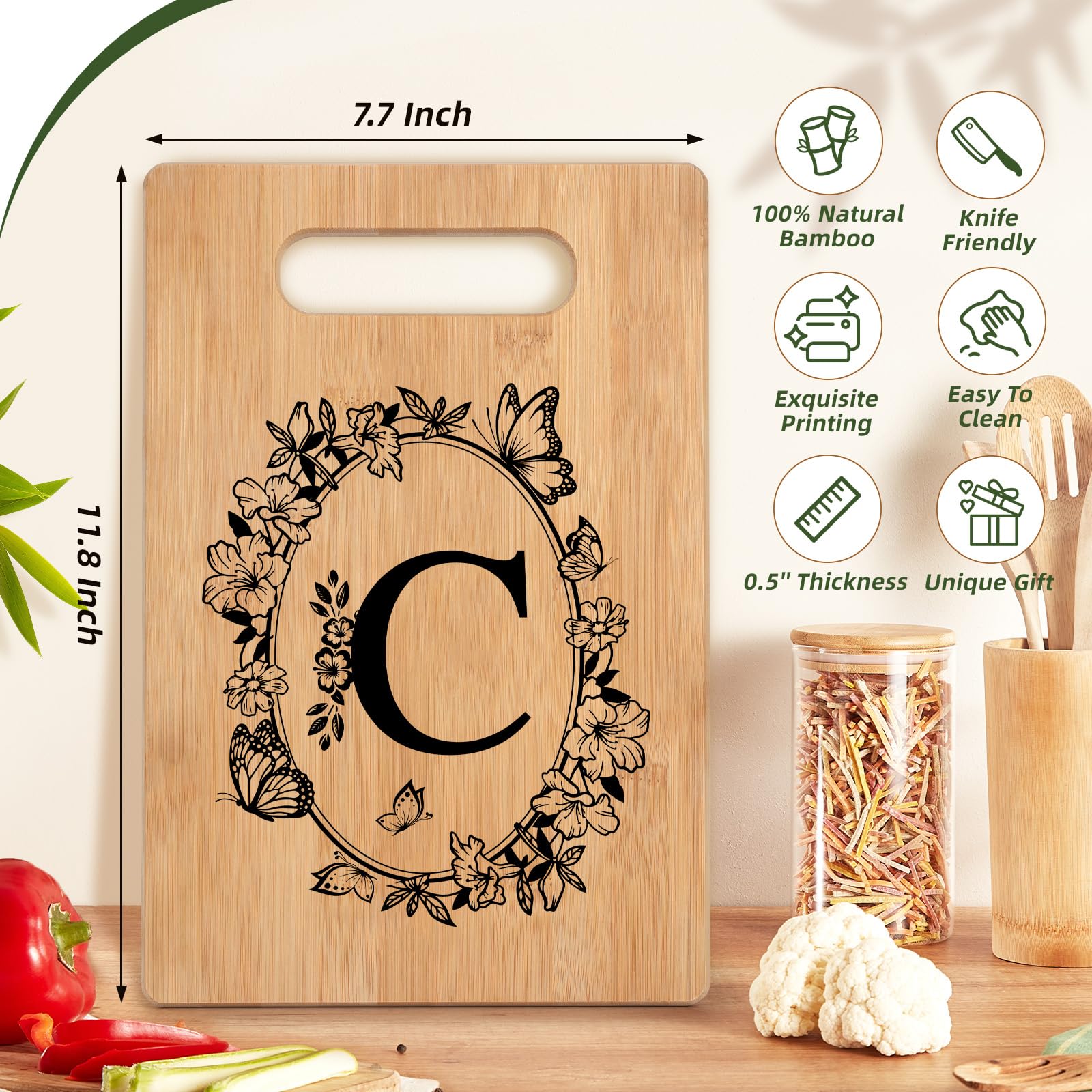 CryCarrot tabla con monograma detalle, ideal regalo para mamá o hermana.