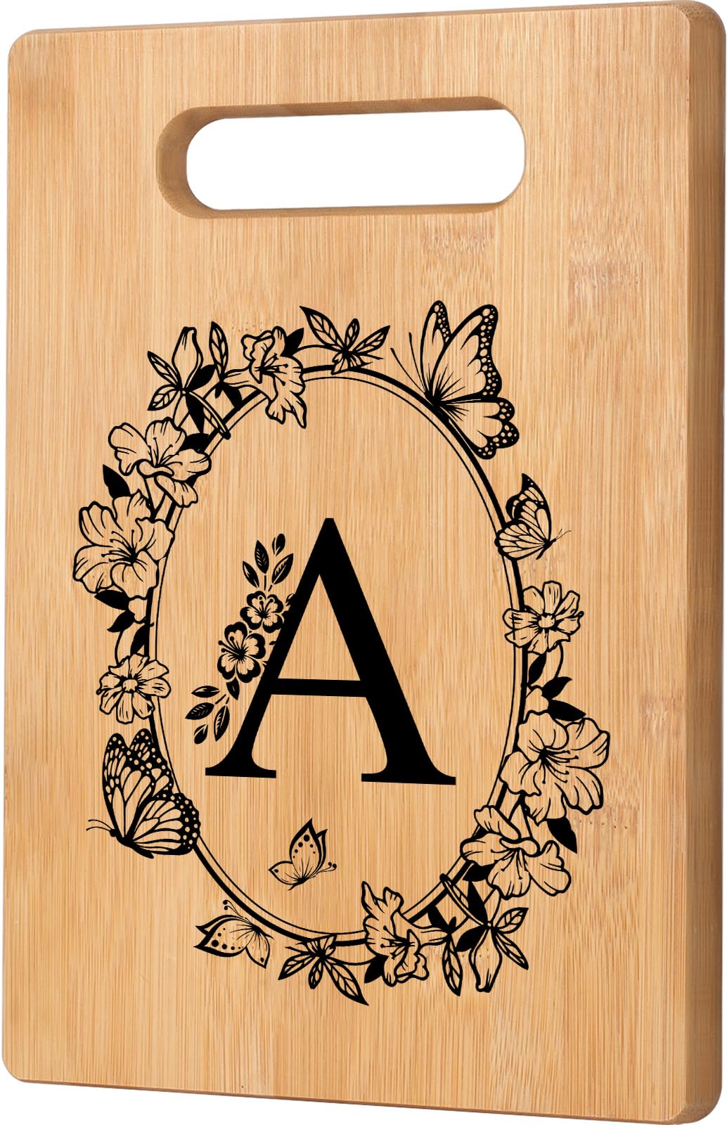 CryCarrot tabla de corte personalizada con inicial A, regalo significativo para momentos especiales