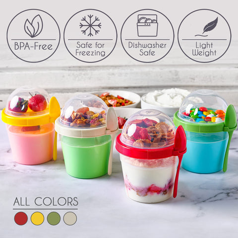 Crystalia copa yogur con separador de coberturas para meriendas