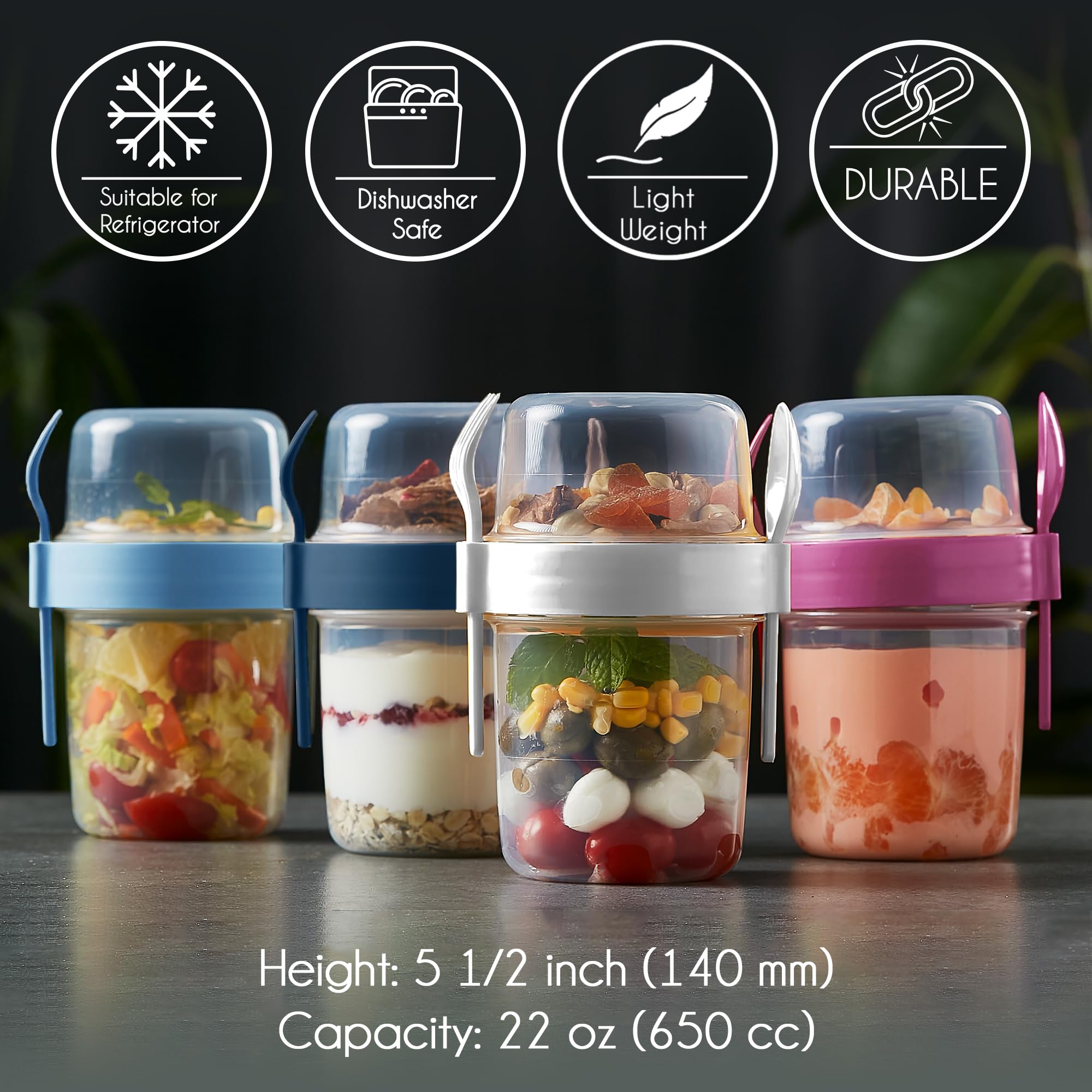 Crystalia Uso multipropósito para cereal, avena o fruta con yogur durante el día.