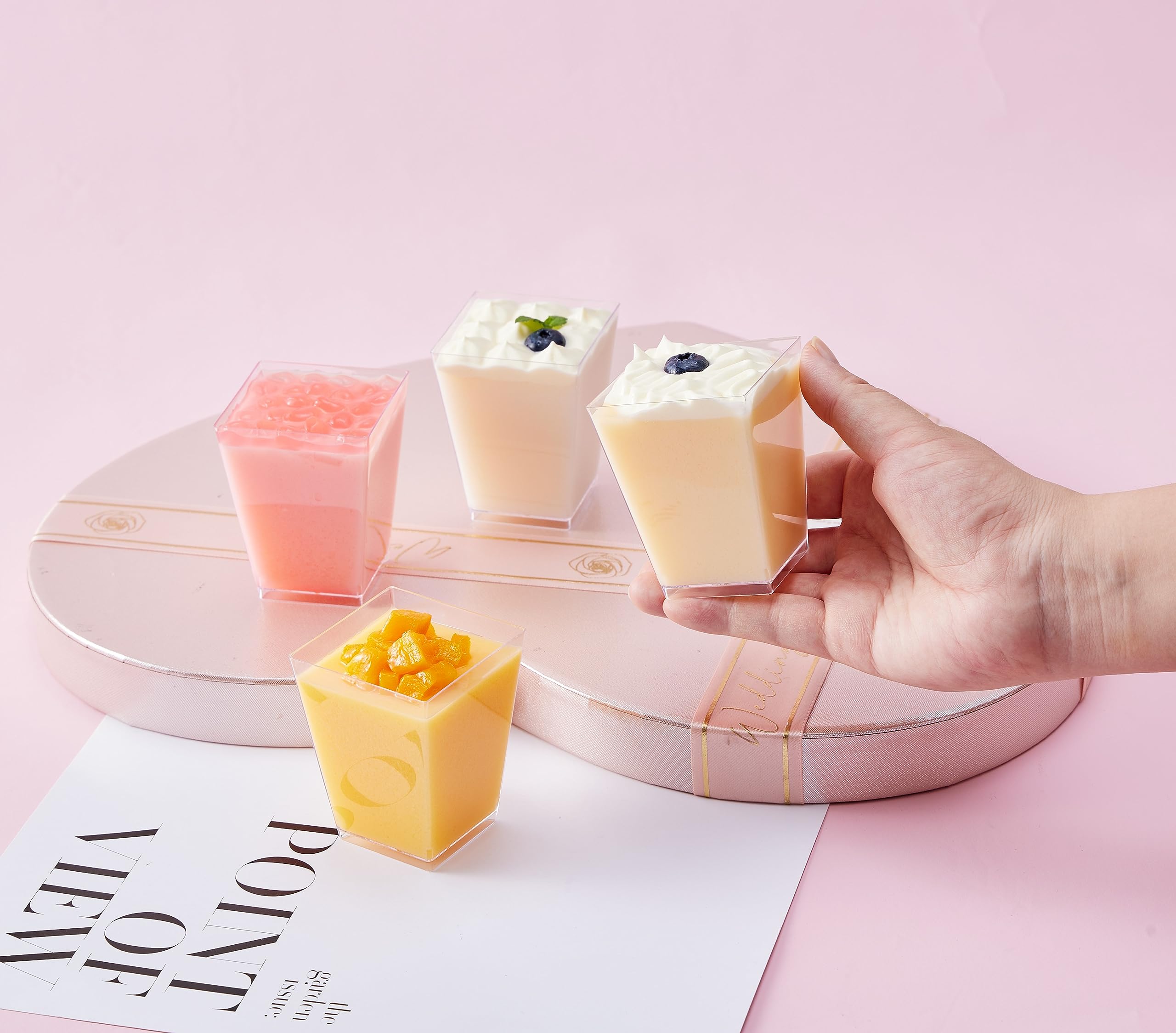 Crystry vasos para bodas y eventos, prácticos para postres y aperitivos.