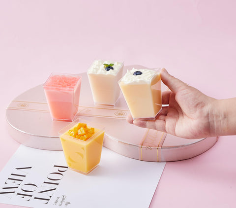 Crystry vasos para bodas y eventos, prácticos para postres y aperitivos.