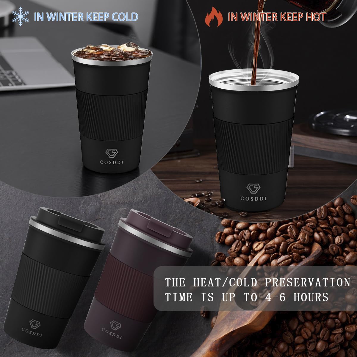 CS COSDDI Taza no apta para microondas, cuidado de uso correcto.
