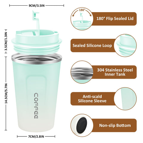 CS COSDDI Tumbler con tapa a prueba de fugas para viajar con seguridad.