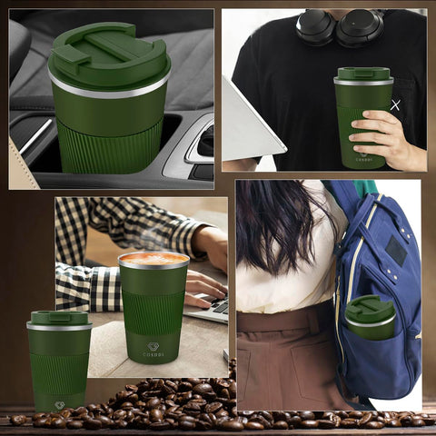 CS COSDDI vaso térmico compatible con porta-copas, viaje cómodo.