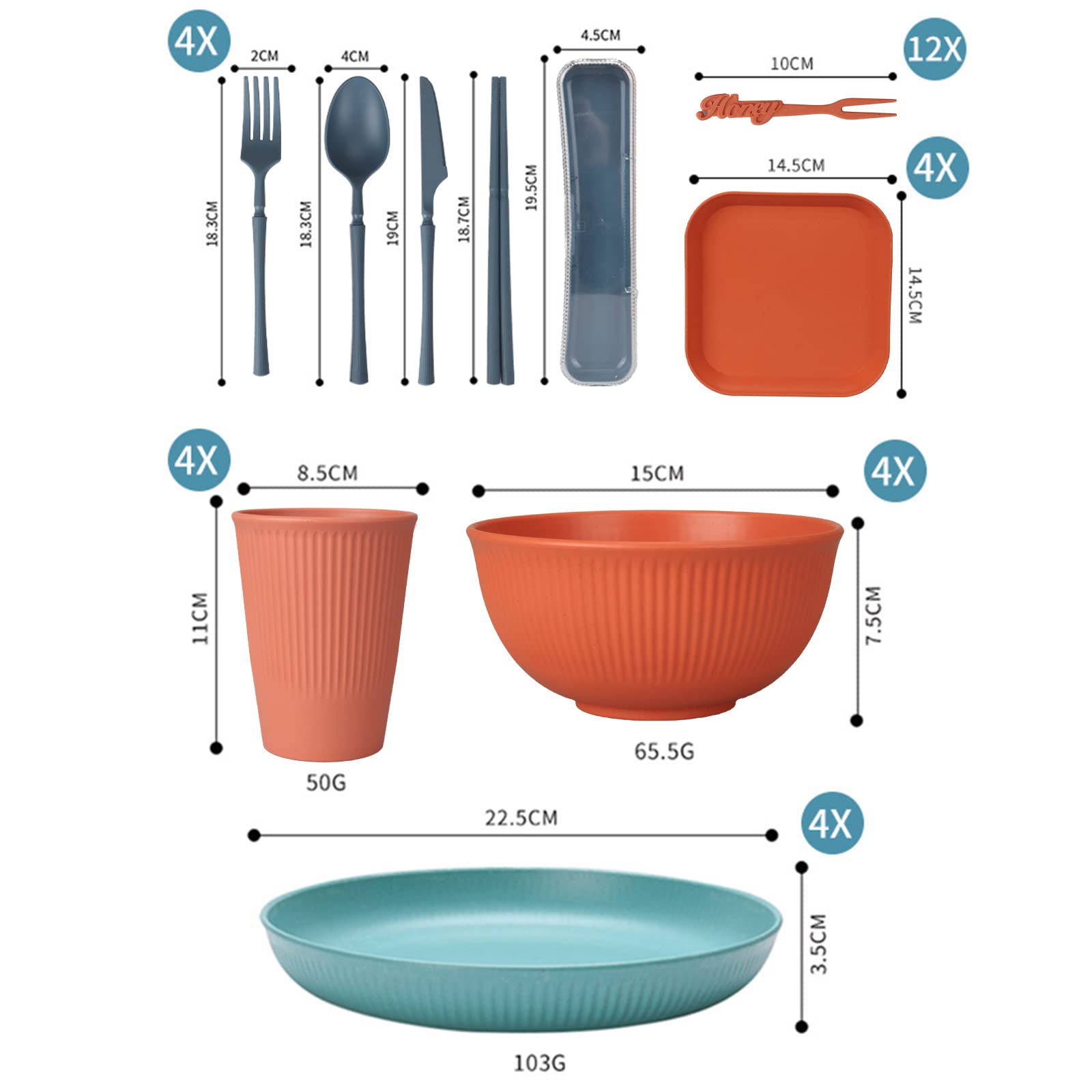 CSYY platos y cuencos indestructibles, ideales para picnic y camping