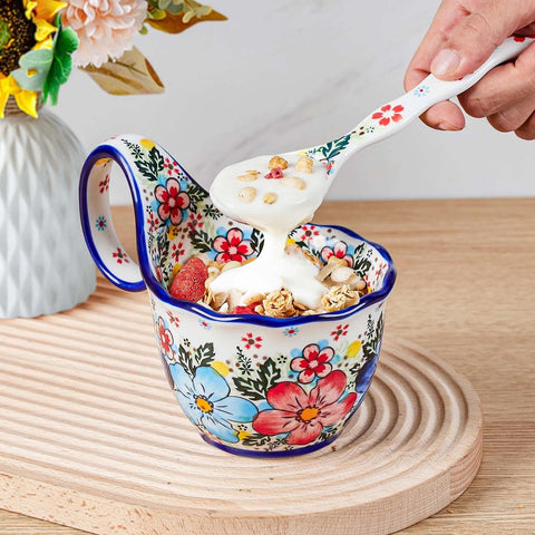Cteaffee cuenco-decorativo-ceramica-arte-azul, perfecto como centro de mesa o regalo.