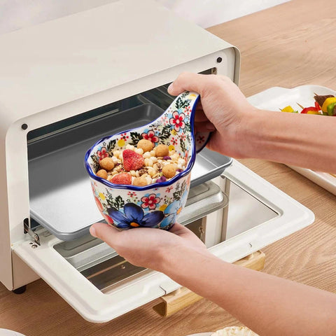 Cteaffee tazon-para-postres-y-helados, ceramica-azul-diseño-ergonomico.