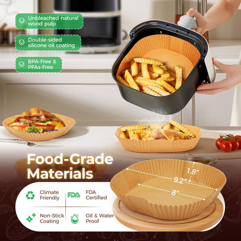 ctizne papel desechable para freidora, 100 piezas, libre de BPA para limpieza rápida.