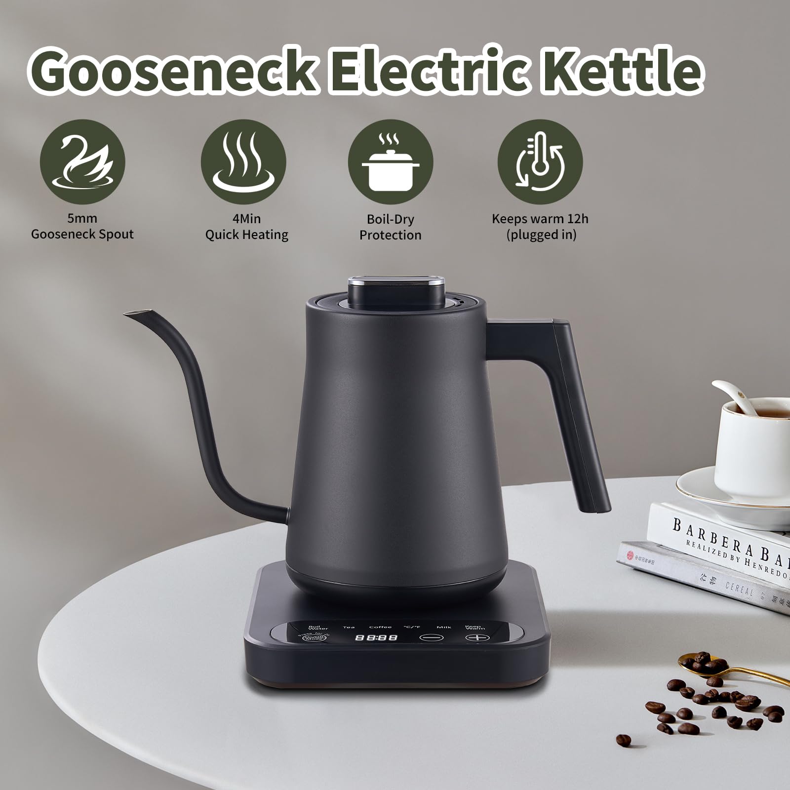 CTT hervidor 1000W calienta agua rápidamente para café o té