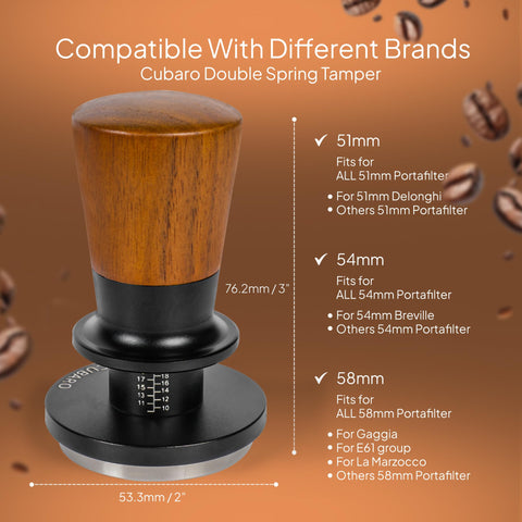 Tamper CUBARO, marca norteamericana, para herramientas de espresso de calidad
