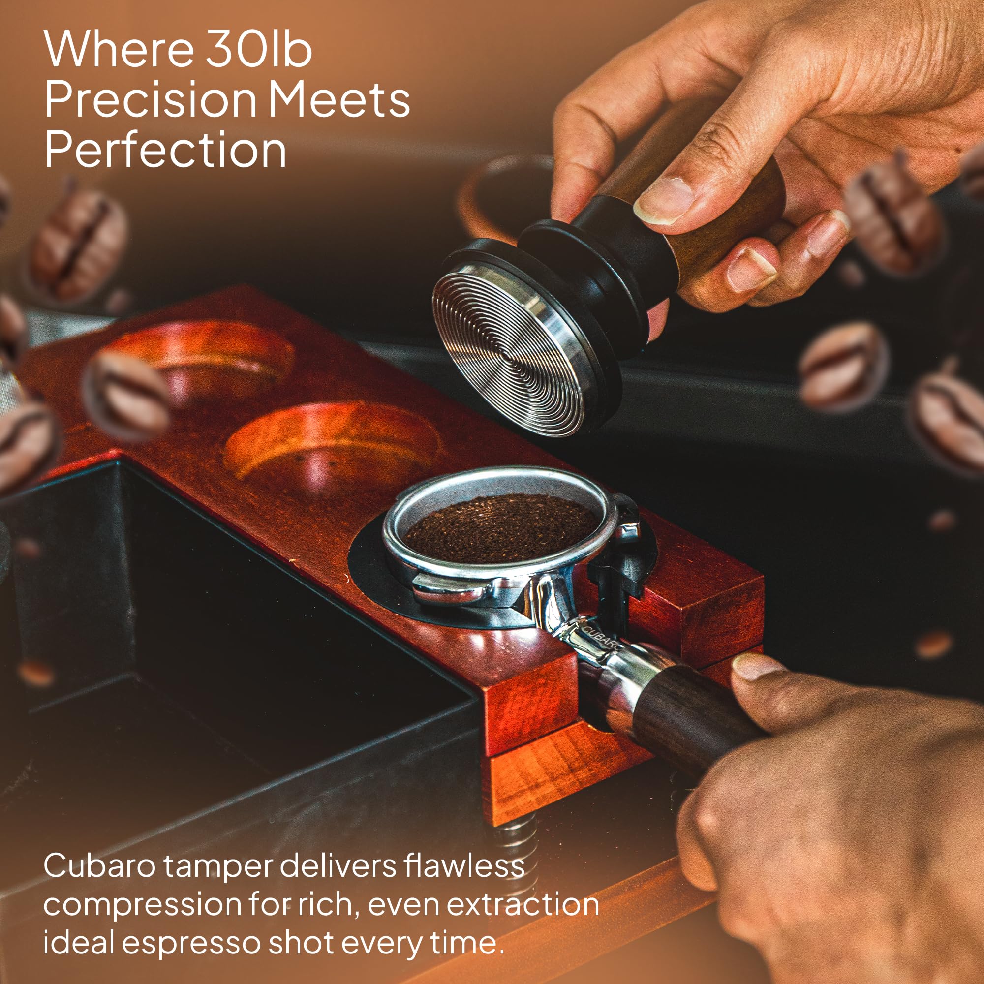 Tamper CUBARO compatible con portafiltros de 54 mm para Barista Express