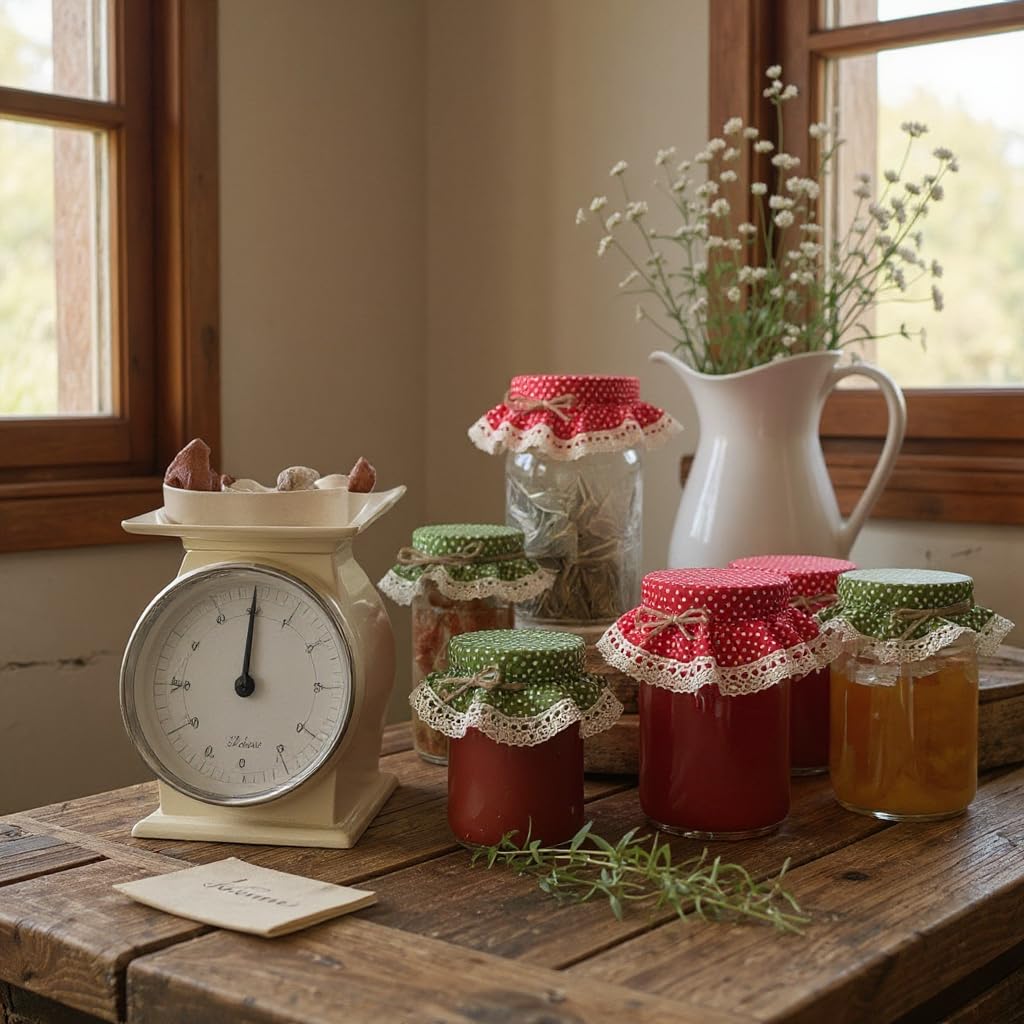 Decoración práctica para fiestas, cubren mermeladas y hierbas aromáticas.
