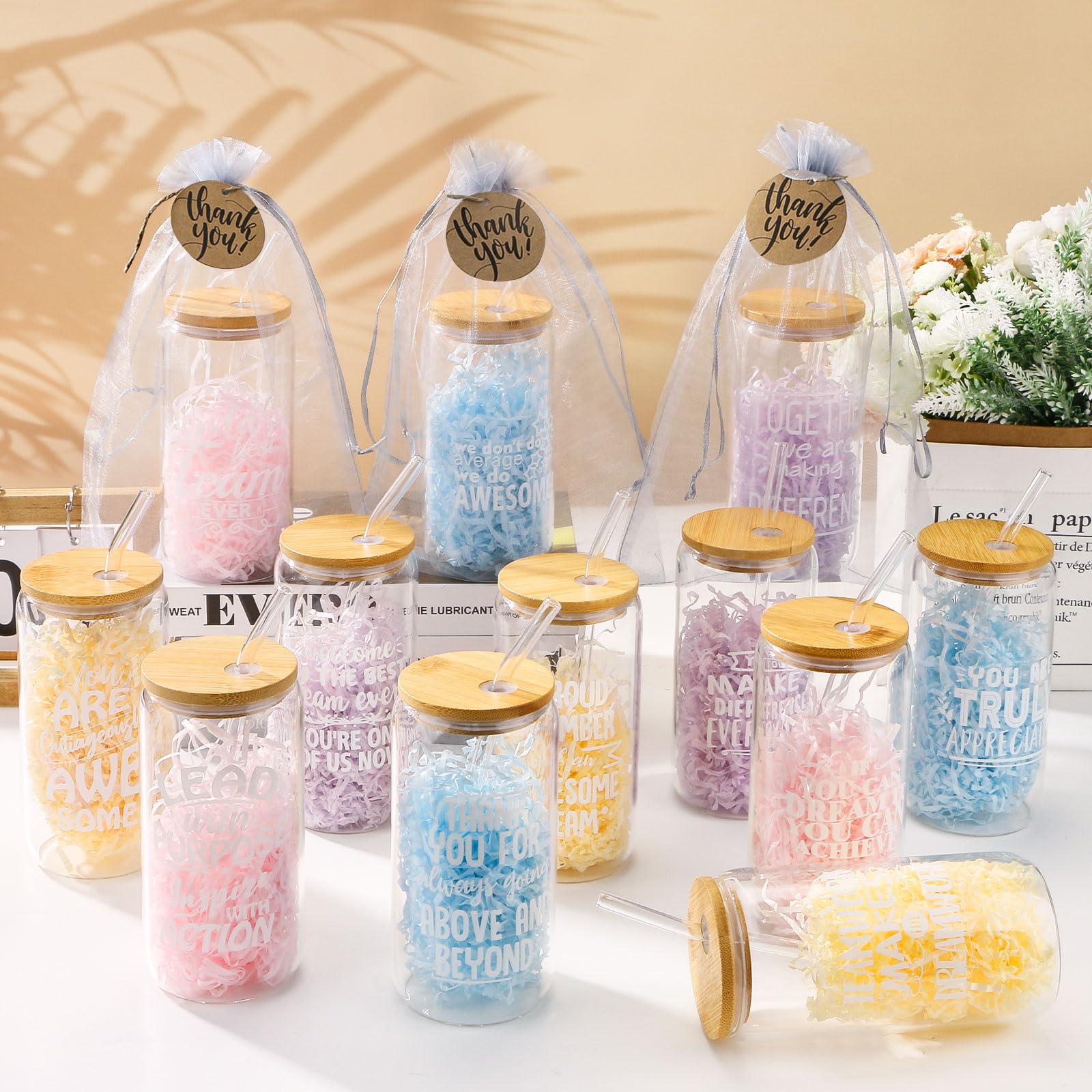 Cubotn conjunto 12 vasos regalo con tarjetas y bolsas