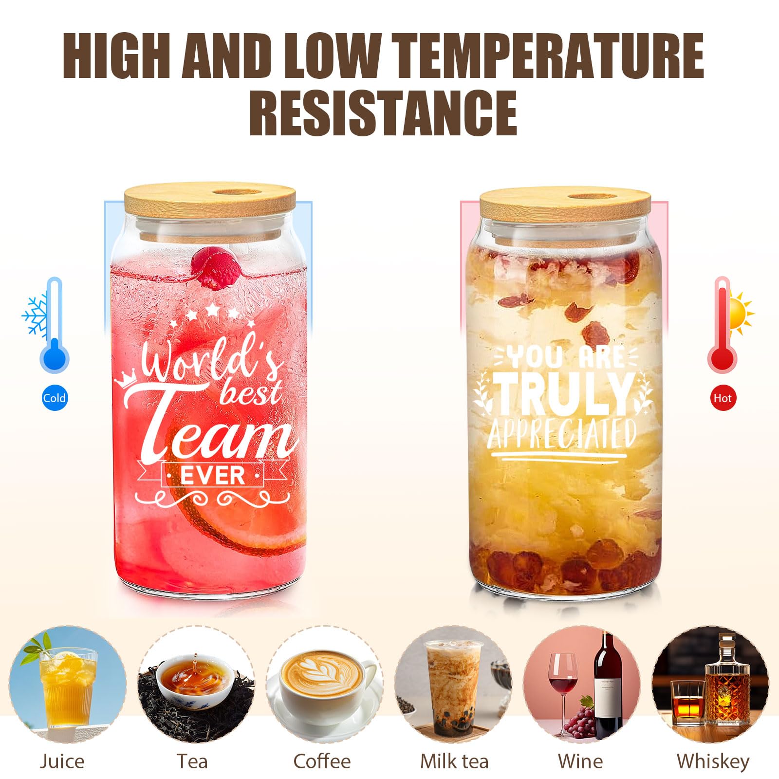 Cubotn vidrio de alto espesor, resistente a cambios de temperatura para bebidas