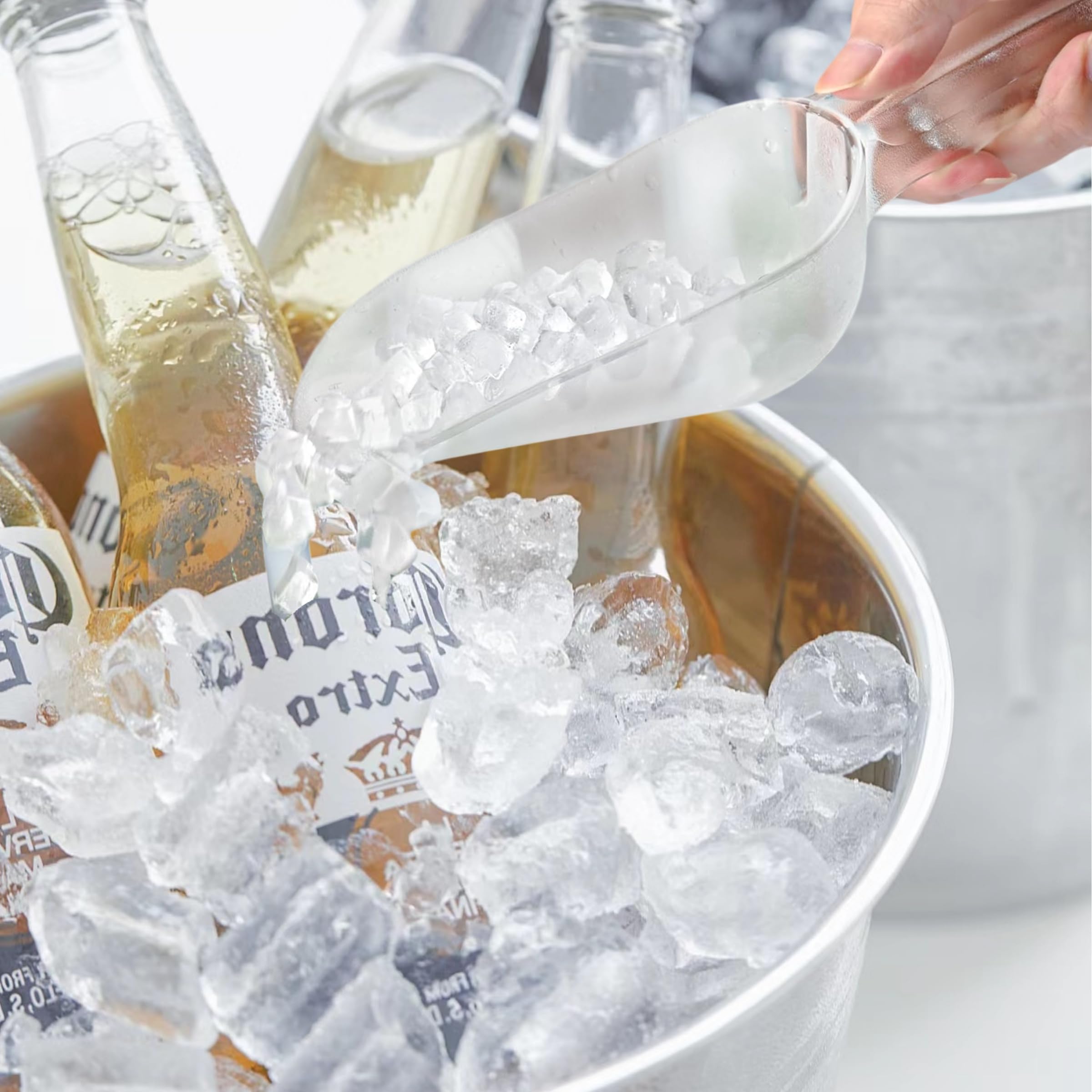 Cucharón de hielo, ranura para colgar, almacenamiento práctico.