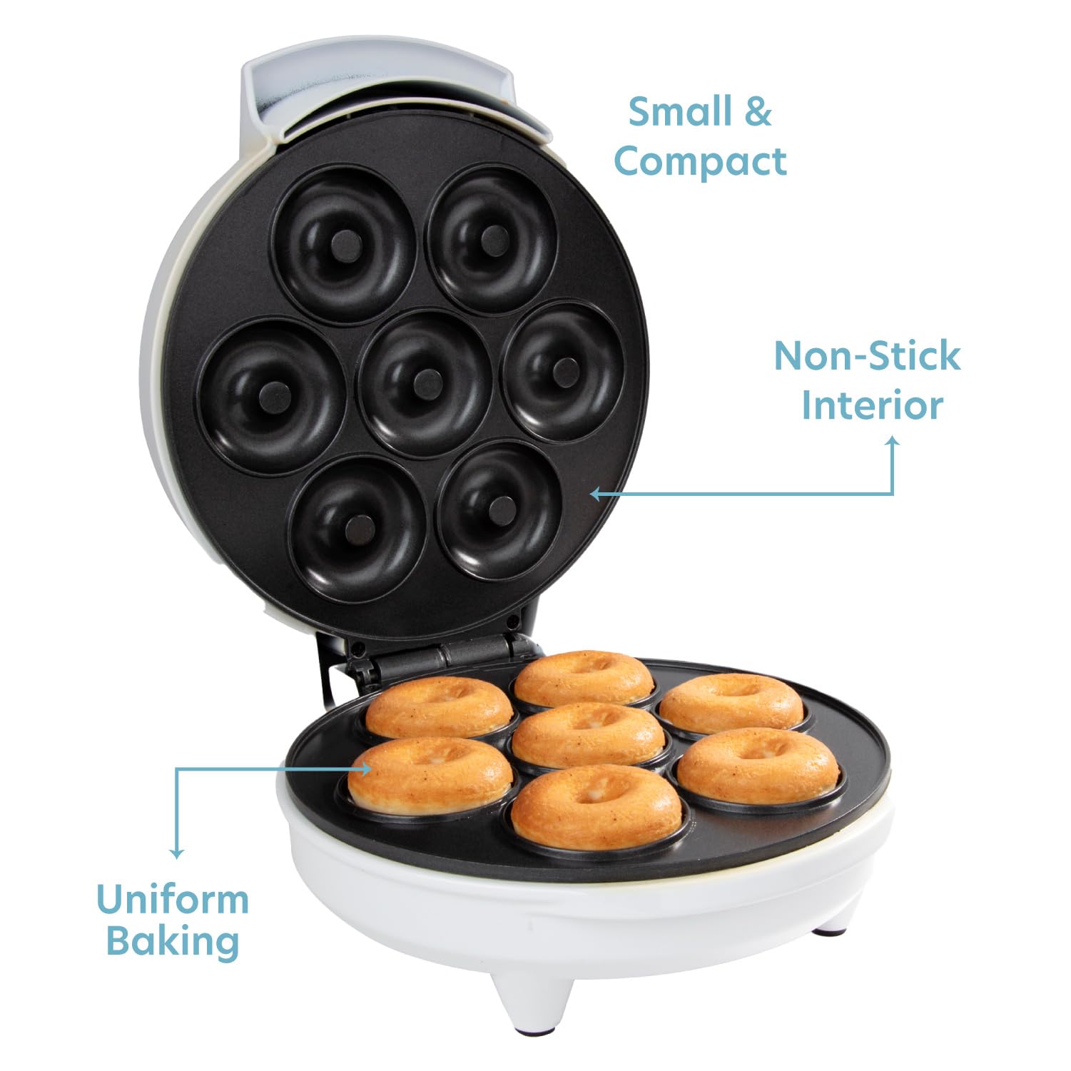 CucinaPro Mini Donut Maker donuts doradas y acabado uniforme