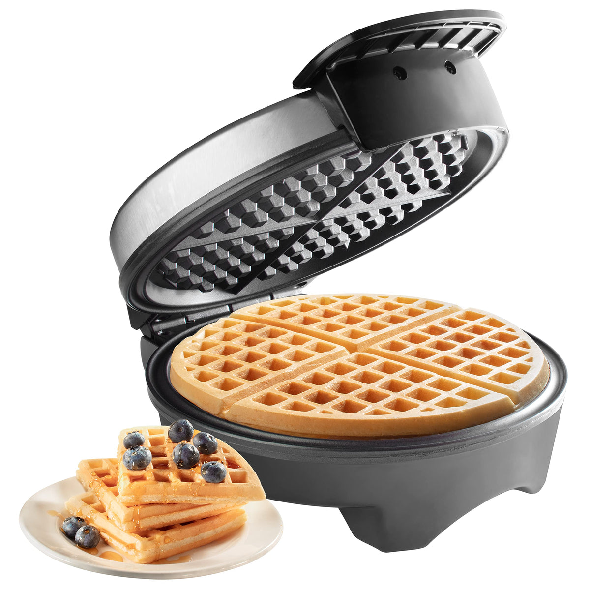 Waflera Cucina Pro de 7 pulgadas para desayunos rápidos y deliciosos.