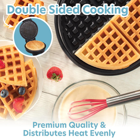 Waflera Cucina Pro con control de doración ajustable para dorar a tu gusto.