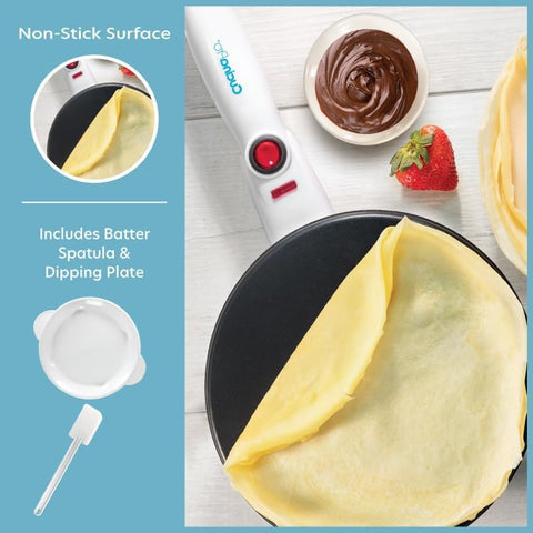 CucinaPro Crepe Maker base eléctrica compacta para cocinar crepes rápidas y ordenadas