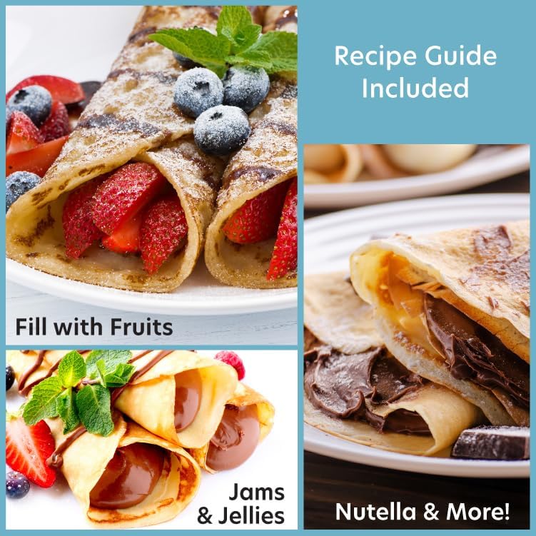 CucinaPro Crepe Maker incluye recetario para explorar recetas dulces y saladas