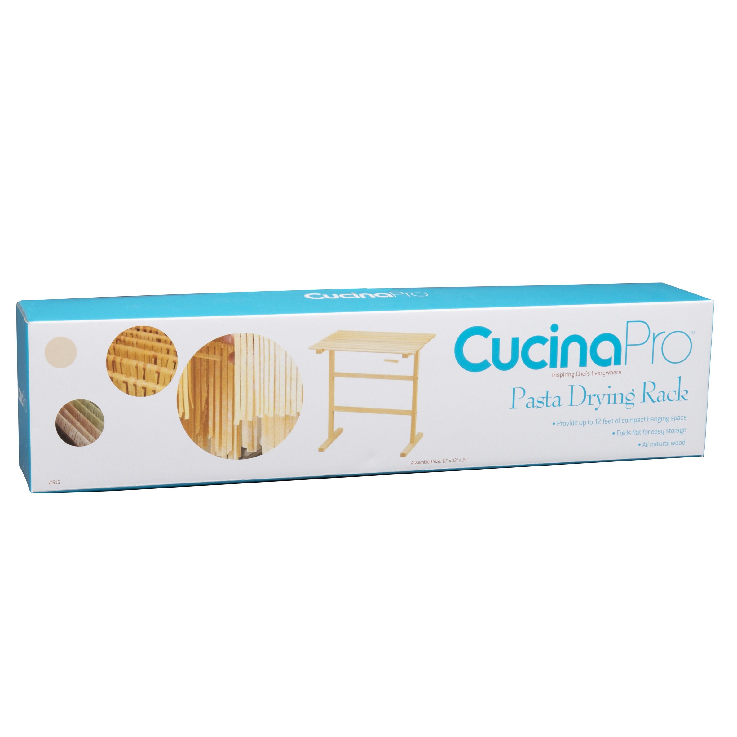 CucinaPro espacio de 12 pies para secar pastas caseras.