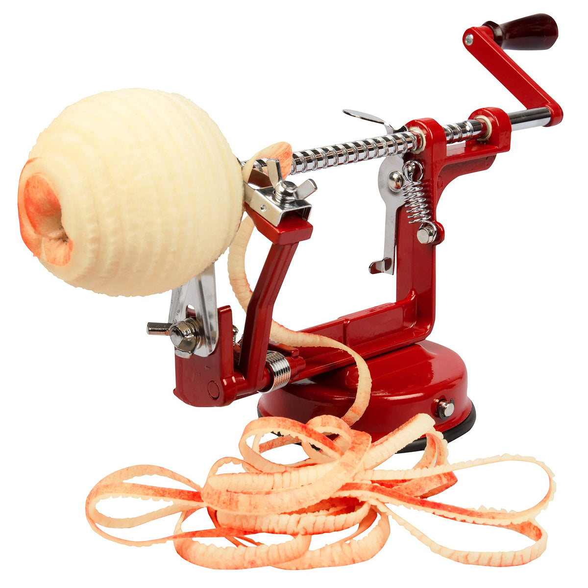 Cucinapro pelador-descorazonador de manzanas con manivela para preparar manzanas rápidas.