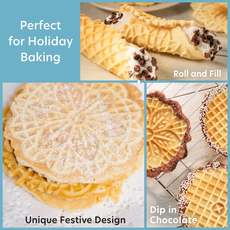 Diseño compacto y portátil de la Pizzelle Maker para almacenamiento sencillo.