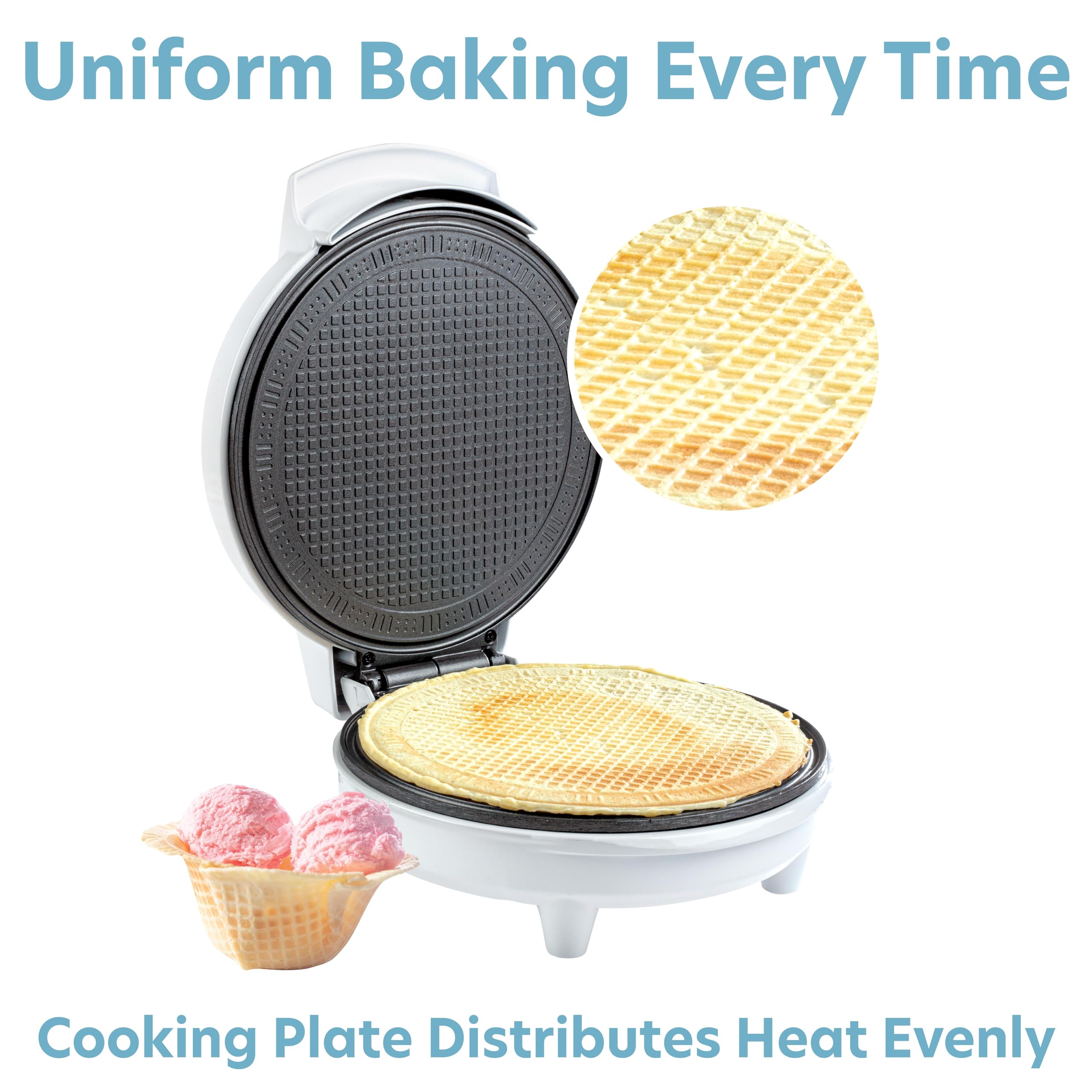CucinaPro tazones para gofres ideales para sundaes caseros y sabores.