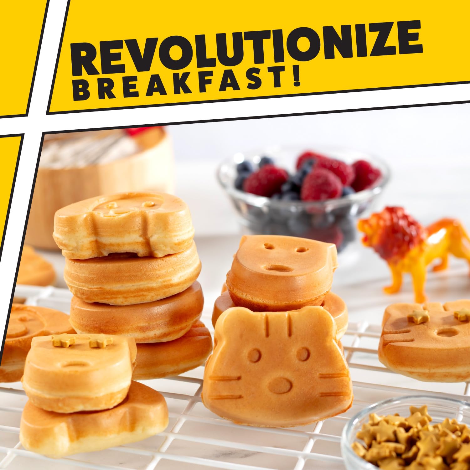 CucinaPro Waffle Wow con figura de reno para fiestas temáticas.