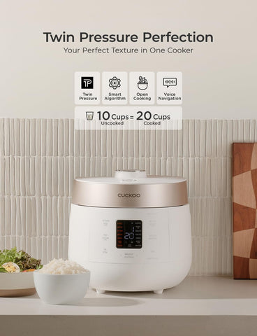 CUCKOO arrocera con capacidad de 10 tazas crudas para porciones familiares