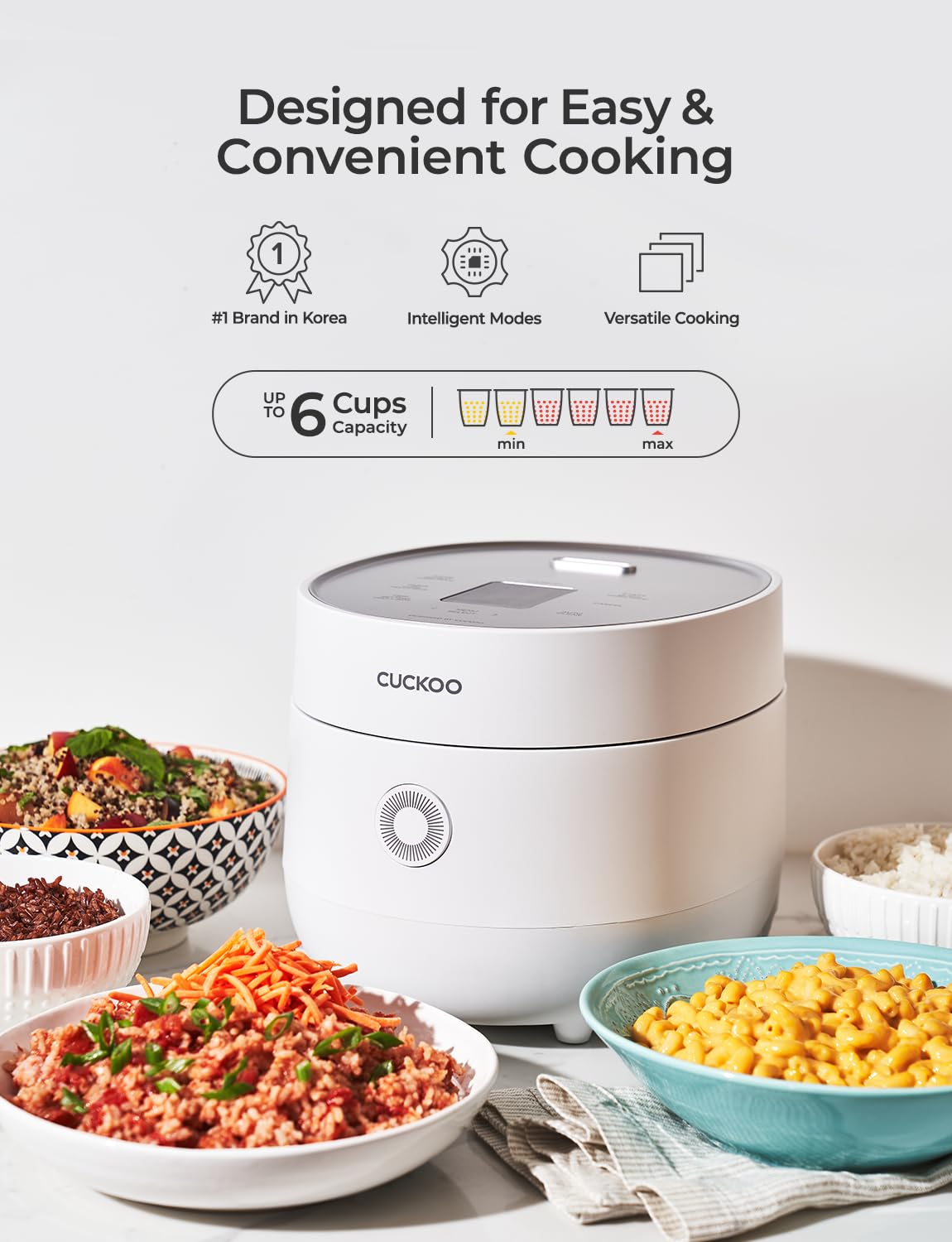CUCKOO Micom: tapa desmontable para facilitar la limpieza.
