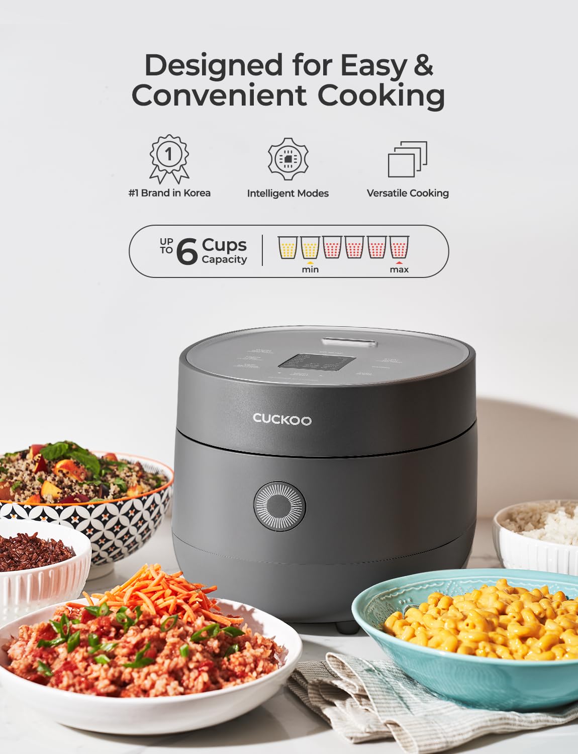 CUCKOO Micom tapa desmontable para una limpieza rápida y fácil.