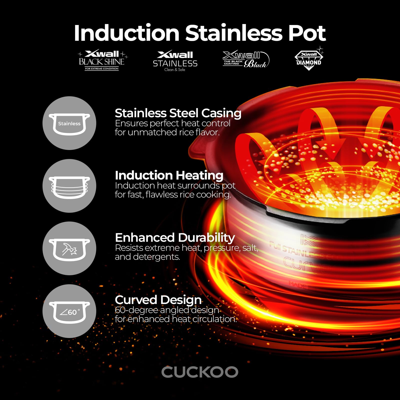 CUCKOO 16 modos para distintos tipos de arroz y platos