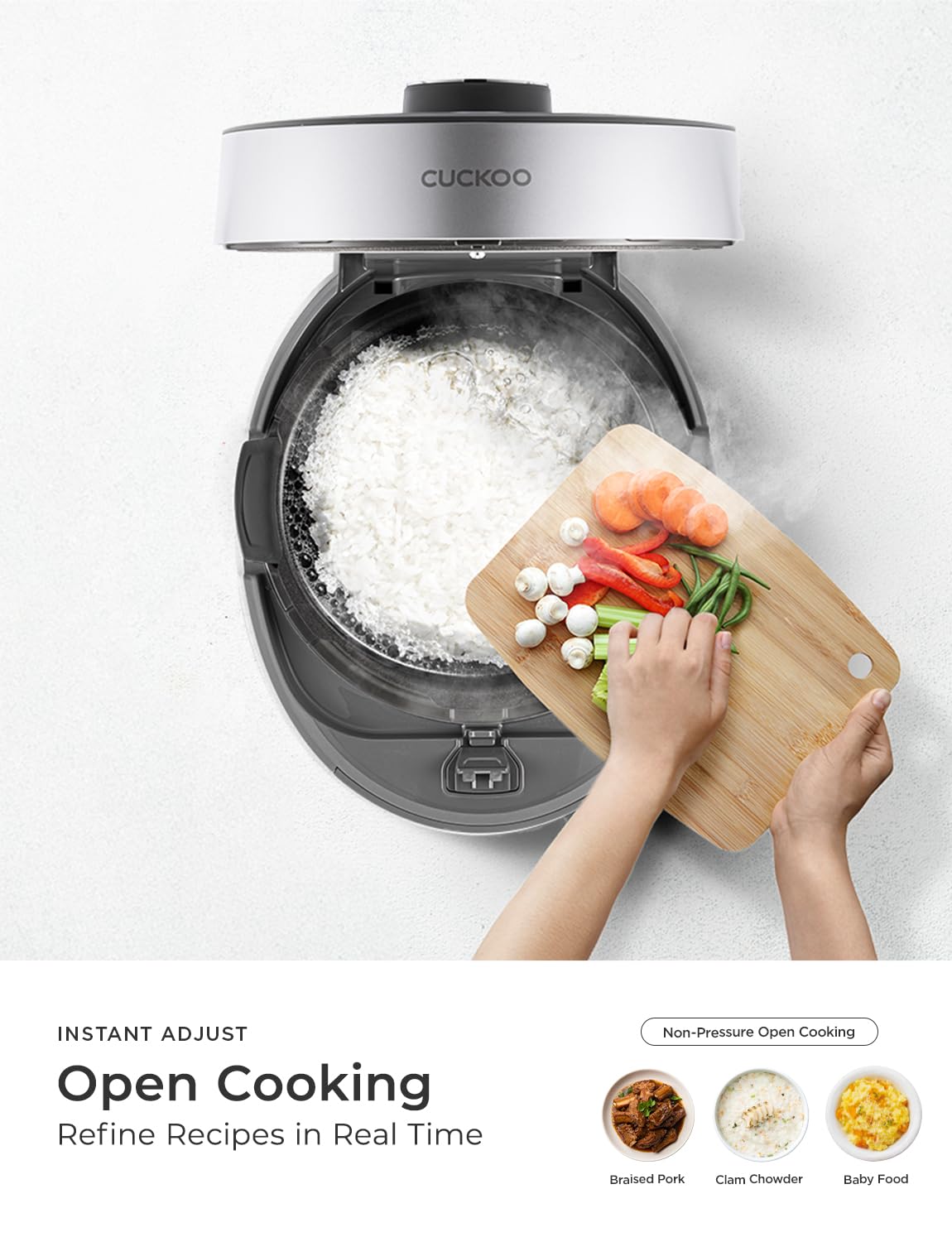 Cuckoo taza medidora para medir porciones de arroz con precisión.