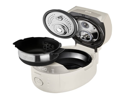 CUCKOO Twin capacidad: seis tazas crudas para porciones familiares.