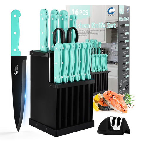 CuCut juego de cuchillos para cocina con bloque, preparación ordenada y segura