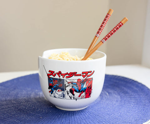 Cuenco cerámico Spider-Man con usos múltiples para ramen, sopa y postres.