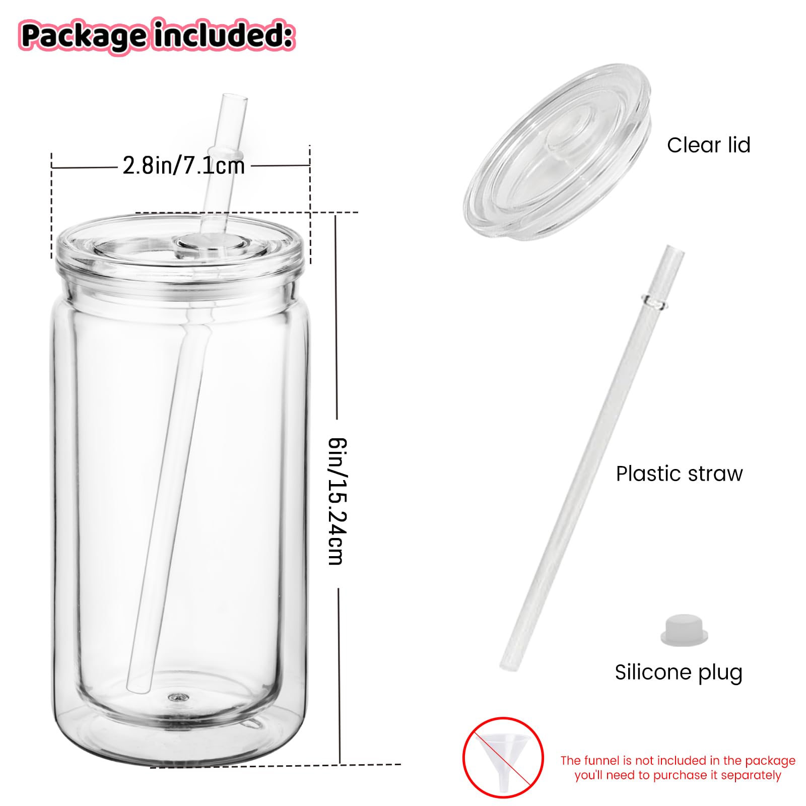 Cuguords con doble pared acrílica, vaso transparente ideal para bebidas frías.