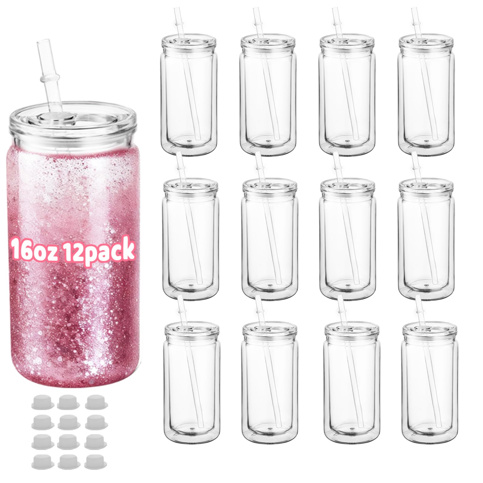 Vaso acrílico Cuguords con globo de nieve y capacidad de 16 onzas para manualidades.