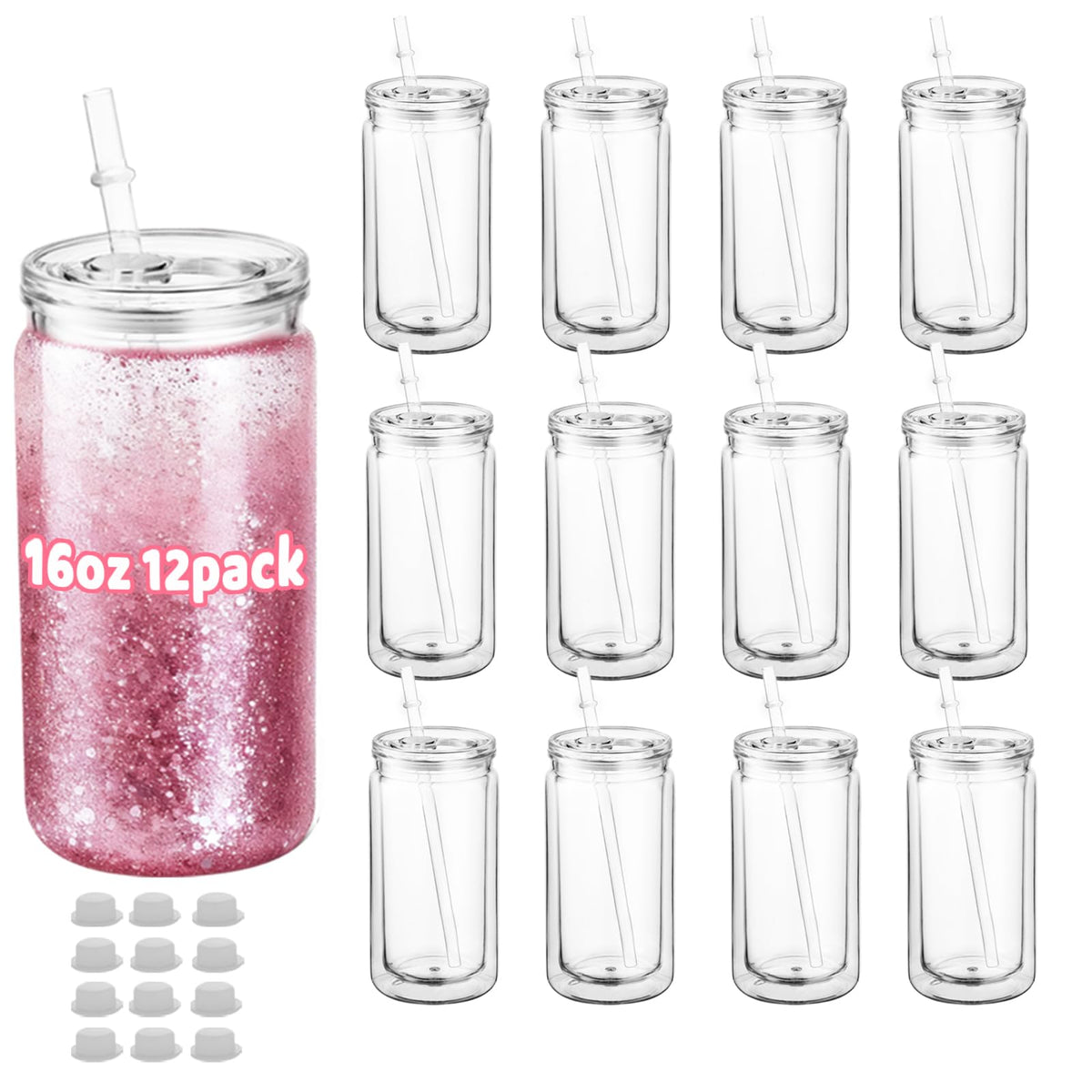 Vaso acrílico Cuguords con globo de nieve y capacidad de 16 onzas para manualidades.