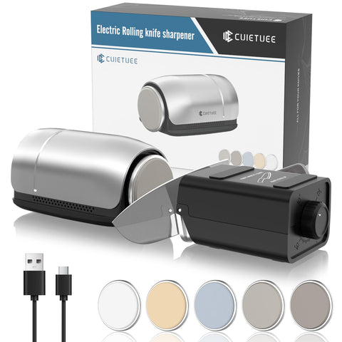 CuieTuee afilador de cuchillos eléctrico conjunto para cocina diaria, afila rápido