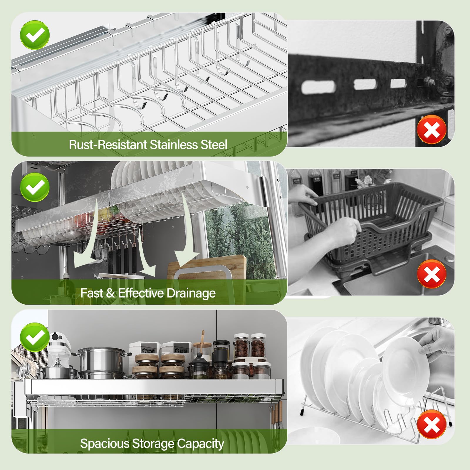 CUISIBOT accesorios completos: soporte para cuchillos, cesta y soporte para tazas.