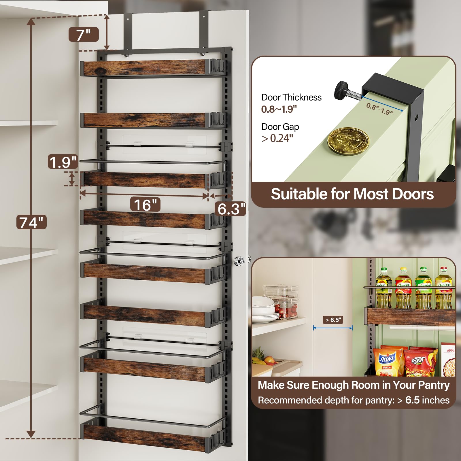 CUISIBOT estantes ajustables para alturas variables, ideal para botellas altas